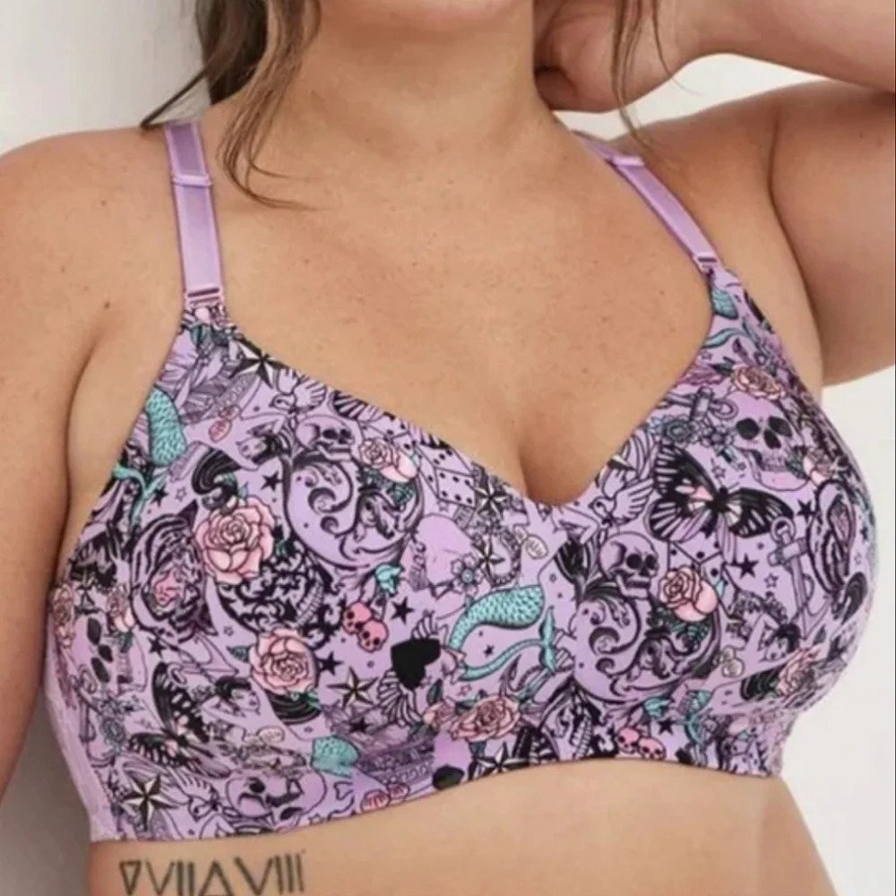 Torrid Purple Patterned Bra